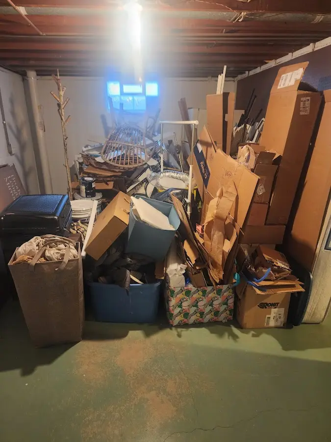 Roll-off dumpster container at job site for 8 Yard Dumpster Rental in Kendallville